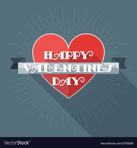 St valentines day greeting card in flat style Vector Image