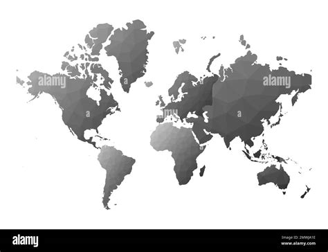 World Map Actual Low Poly Style Continents Vector Illustration Stock