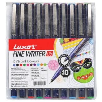 Buy Luxor Fine Writer 05 Assorted Pen Pack Of 10 Online At Best Price