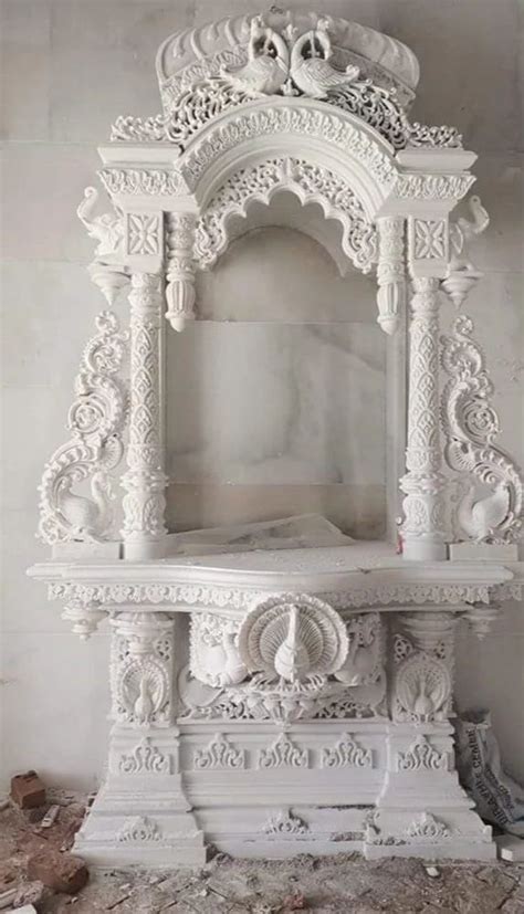 Indoor White Marble Temple Design Antique Size 60x120 Cm At Rs