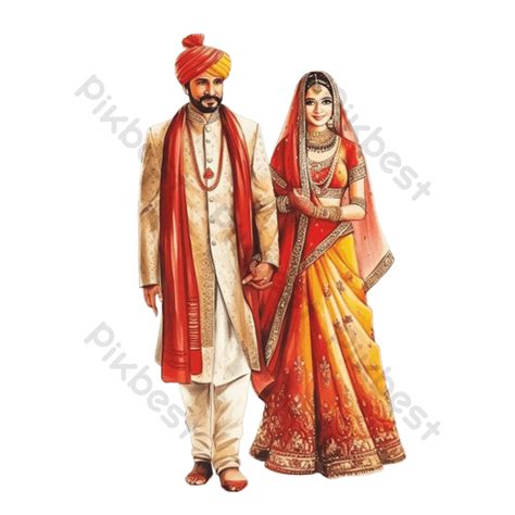 Vector Indian Wedding Invitation Card Bride And Groom Png Images Free Download Pikbest