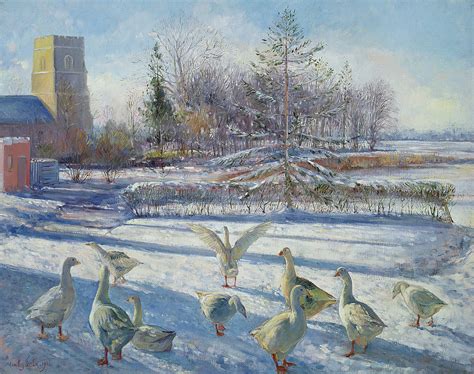 Snow Geese Winter Morning Painting By Timothy Easton Fine Art America