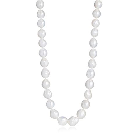 Lara Pearl Baroque Crinkled Ming Pearl Cm Necklace Sterling Silver