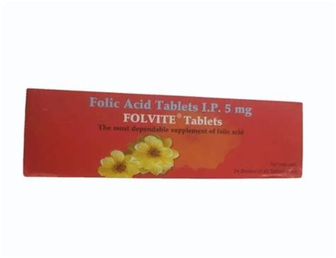 Folvite 5mg Tablets IP At Rs 55 Stripe Folic Acid Capsule In Vadodara