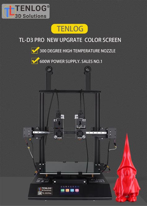 New TENLOG TL D3 PRO With TMC2208 Independent Dual Extruder 3D Printer