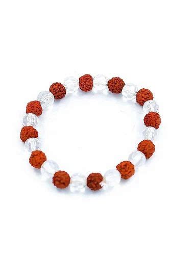 Gram Gemstone Original Rudraksha Sphatik Bracelet Clear Quartz