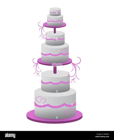 Wedding Cake Illustration Design Isolated Over A White Background Stock