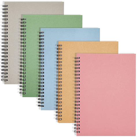 5 Pack Spiral Bound Journal Bulk 6x8 Notebook With 120 Lined Pages