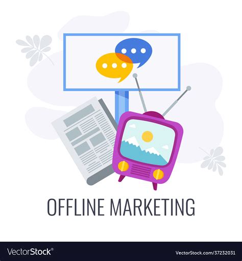 Offline marketing flat icon traditional Royalty Free Vector