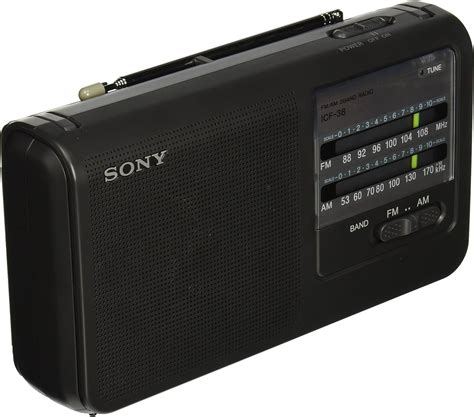 Sony ICF38 Portable AM FM Radio Black