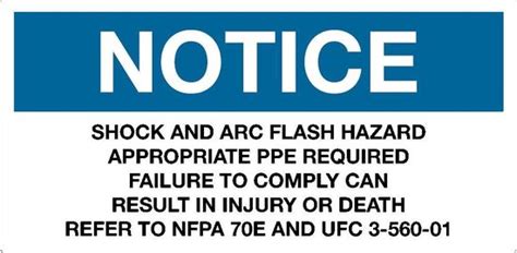 Sticker Notice Arc Flash And Shock Hazard Appropriate PPE Required