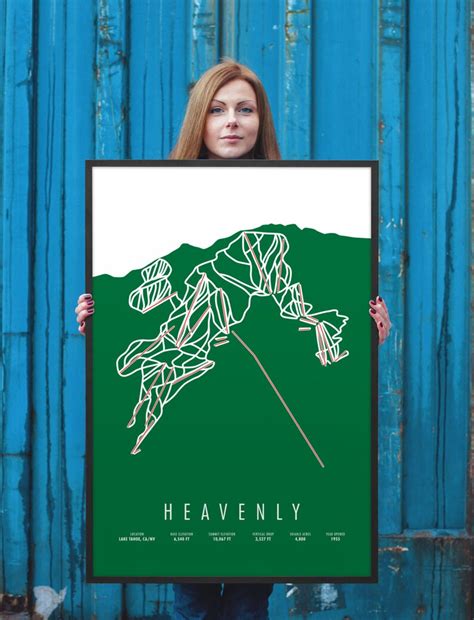 Heavenly Ski Trail Map Heavenly Tahoe Heavenly Gift | Etsy