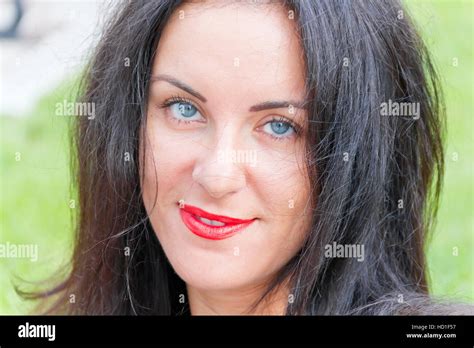Brunette Woman Red Lipstick Hi Res Stock Photography And Images Alamy