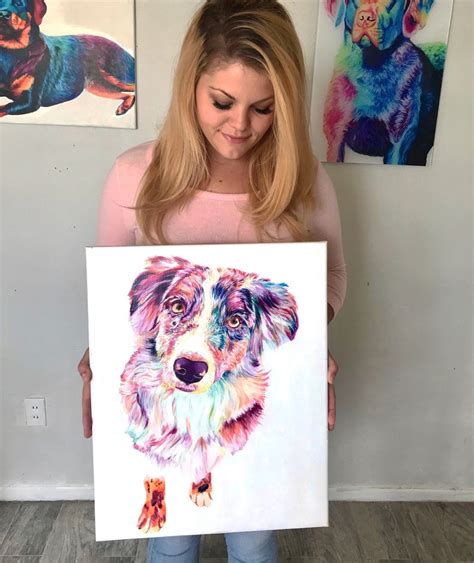 Personalized Pet Portrait Painting From Photo Canvas Etsy