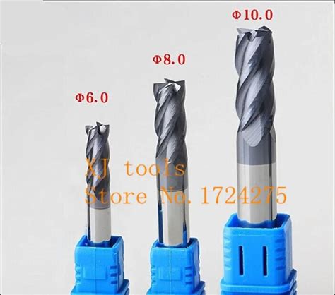 3pcs Of 6 8 10mm Four Flutes Micro Solid Carbide Face End Mill Cnc