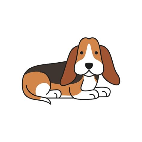 Premium Vector Cute Basset Hound Dog Vector Illustration