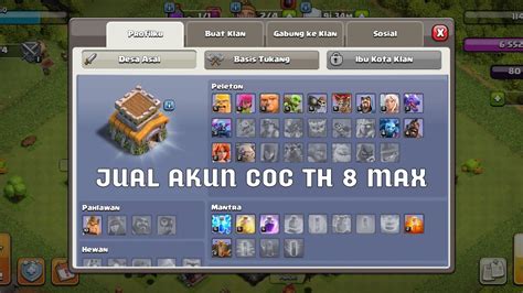 Jual Akun Coc Th Max Untuk Modal Ngejb Lagi Youtube