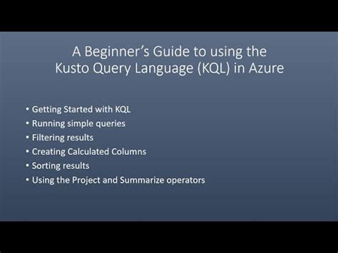 A Beginners Guide To Using The Kusto Query Language KQL In Azure