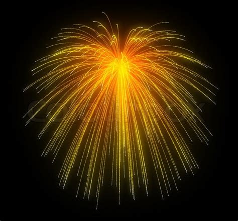 Orange Fireworks At Night Over Black Background Stock Photo Colourbox