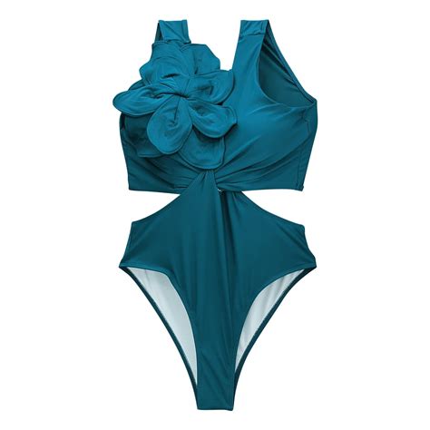 Sonwsong One Piece Swimsuit Women Womens Sexy Solid Color Ruffle