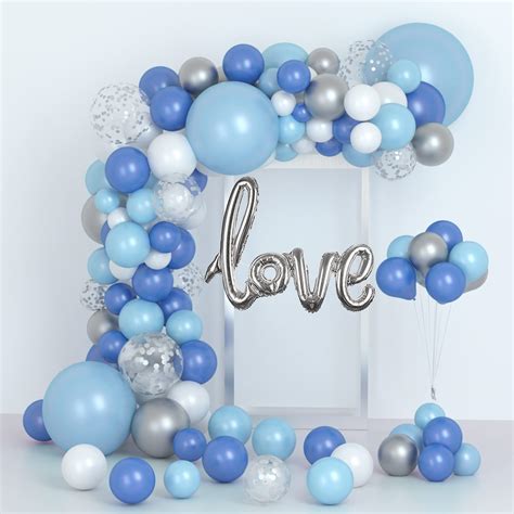 Atfunshop Blue Balloon Arch Kit 120pcs 5m Latex Balloon Garland Kit