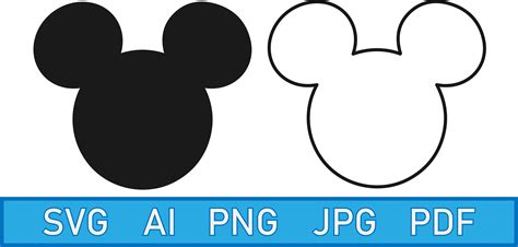 Mickey Mickey Head Svg Svg Ai Png Pdf Files Mickey Etsy