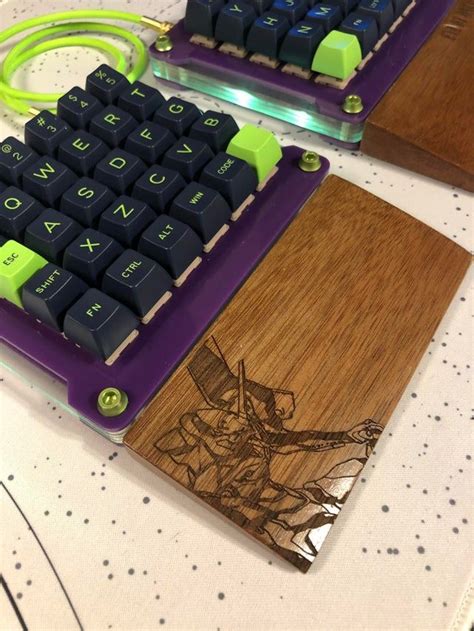 Engraved My Wrist Rest So It Matches Better With My Eva 01 Themed