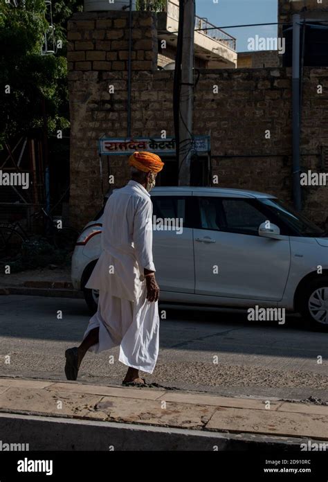 Jaisalmer Rajasthan India November 02 2020 Old Man With