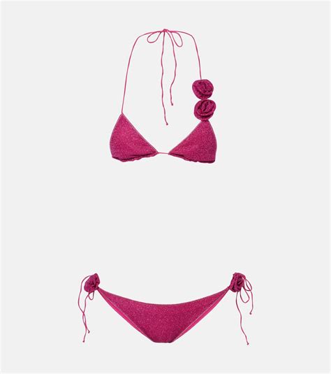 Lumière lamé bikini in pink Oseree Mytheresa