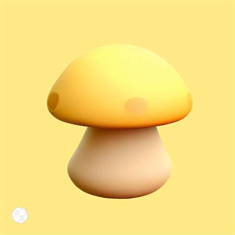 Premium Psd A Yellow Mushroom With A White Dot On It