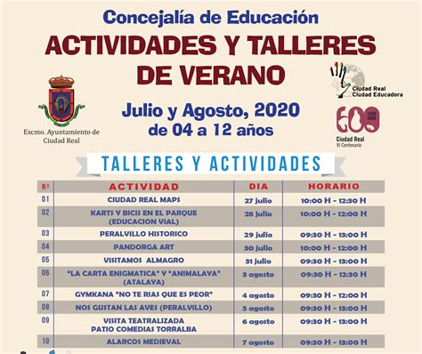 Abierto el plazo de inscripción para los Talleres de Verano de la