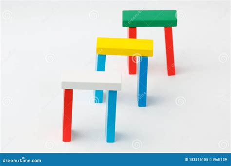 The Colored Building Of The Blocks Of Wood Stock Image Image Of White