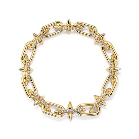 Tiffany Titan By Pharrell Williams Link Bracelet In Gold With Diamonds Tiffany And Co Singapore