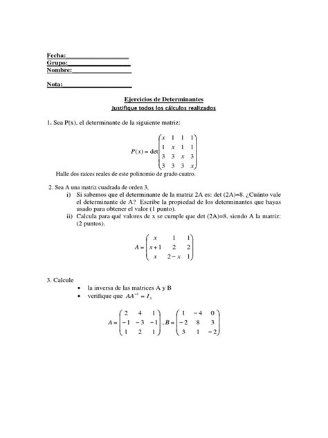 PDF Ejercicios De Determinante DOKUMEN TIPS