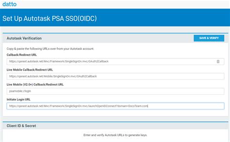 Configuring Single Sign On With Datto Sso Authweb