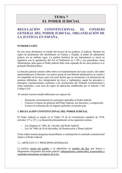 PDF TEMA 7 EL PODER JUDICIAL Opositorcuencaopositorcuenca Galeon