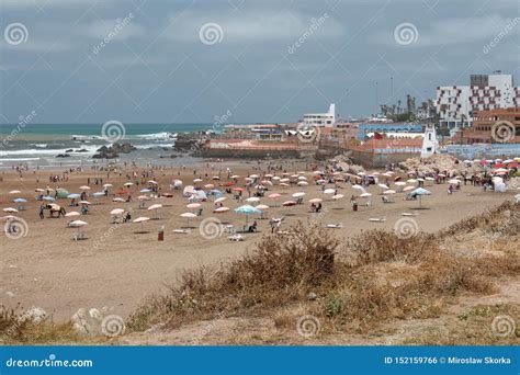 Beach In Casablanca Seaside District 4 Stock Photo Image Of Tent