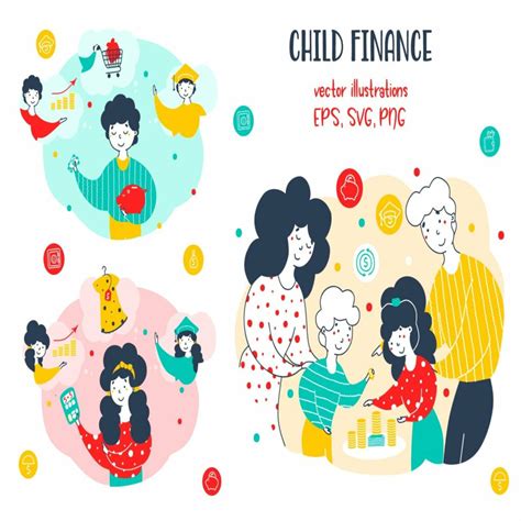 child finance financial illustration masterbundles