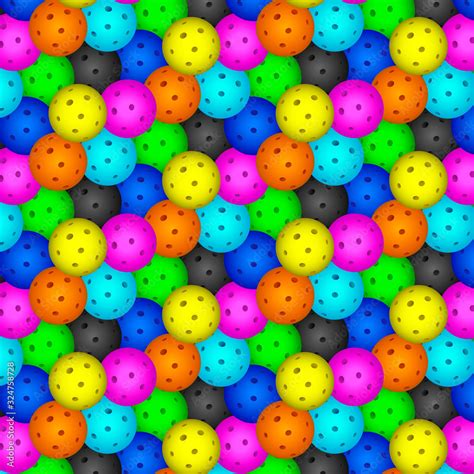 Pickleball ball. Pattern with colorful pickleball balls. Stock Vector | Adobe Stock