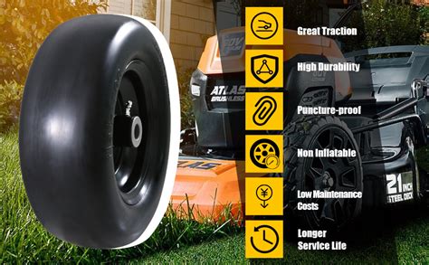 Amazon MZREXN 11x4 00 5 Flat Free Lawn Mower Tires And Wheel