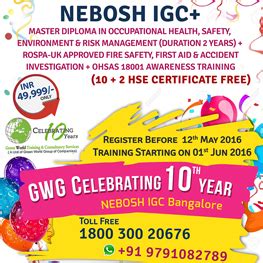 Nebosh Igc Banglore Thump GREEN WORLD GROUP INDIA Nebosh Course