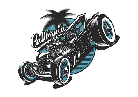 Hot Rod Vector Illustration 536466 Vector Art At Vecteezy