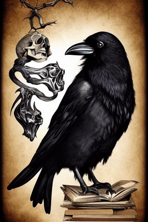 Pagan Raven Skull Spell Tome Graphic · Creative Fabrica