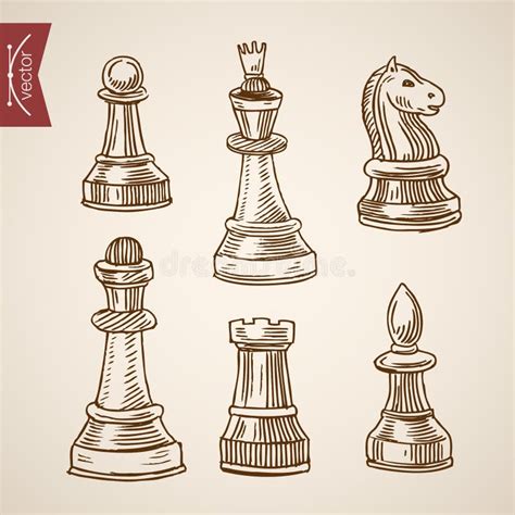 King And Queen Chess Pieces Drawings