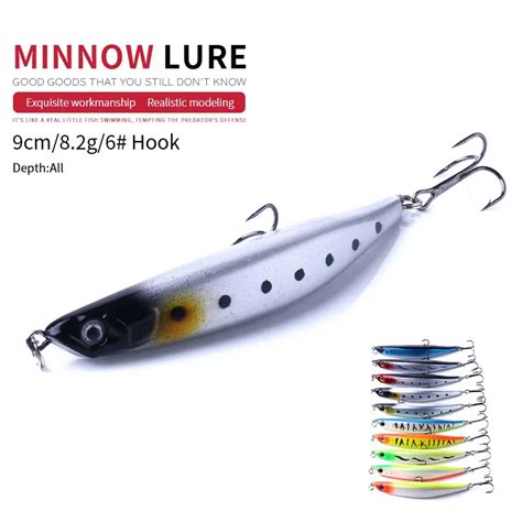 HENGJIA 1pcs Hard Fishing Minnow 9cm 8g Bent Minnow Hard Floating Lures