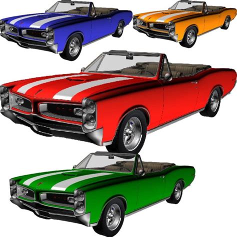 Pontiacgtoconvertiblecartoon Car 3d Model