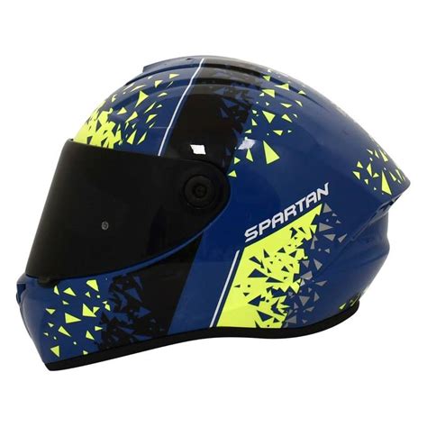 Casco Moto Spartan Draken Certificado Broken Azul Brillo Talla Xl Spartan