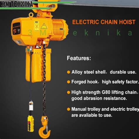 Jual Chain Hoist Electric 5 Ton 8 M Katrol Listrik 3 Phase Plus Trolly