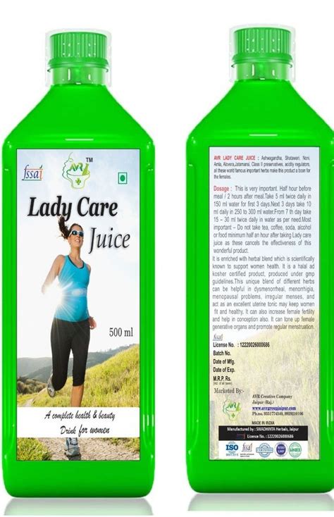 Avr Lady Care Juice Packaging Type Bottle Packaging Size 500 Ml At