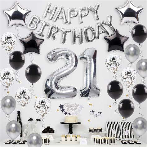 Buy 21st Birthday Party Decorations Silver Happy Birthday Balloon